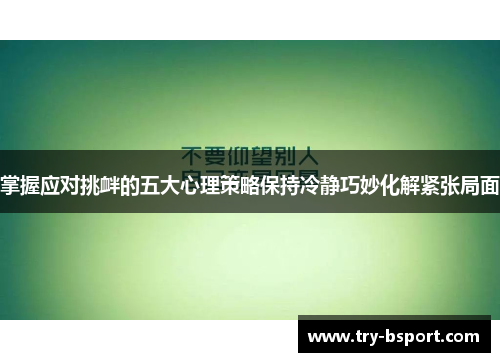 掌握应对挑衅的五大心理策略保持冷静巧妙化解紧张局面