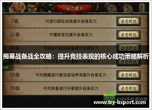 揭幕战备战全攻略：提升竞技表现的核心成功策略解析